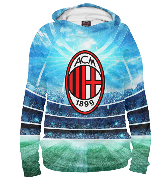 Женское худи с изображением FC Milan цвета Белый