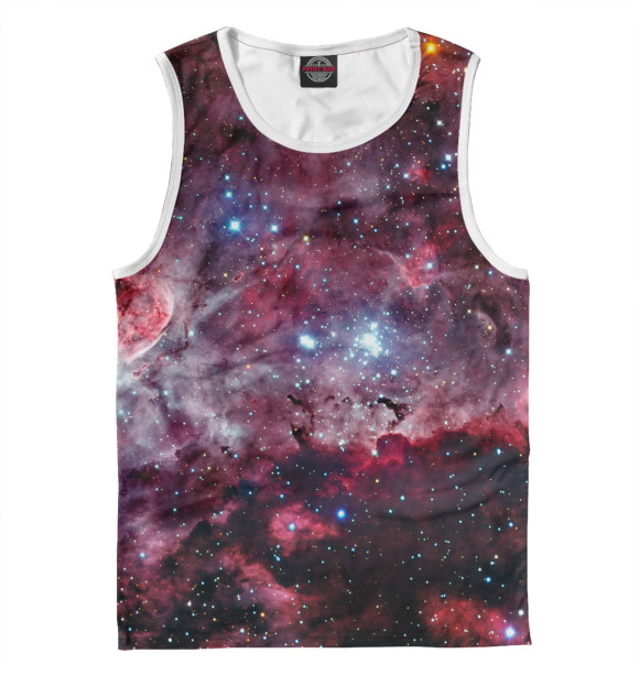 Мужская майка с изображением Космос цвета Белый