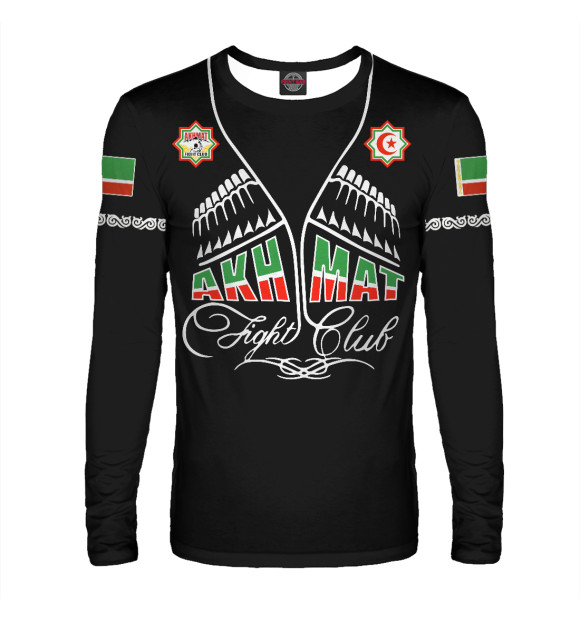 Мужской лонгслив с изображением Akhmat - Fight Club цвета Белый