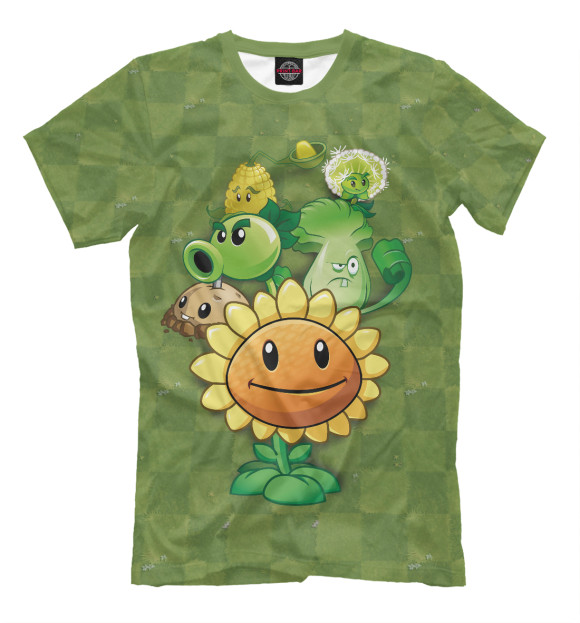 Футболка для мальчиков с изображением Plants vs Zombies цвета Серый