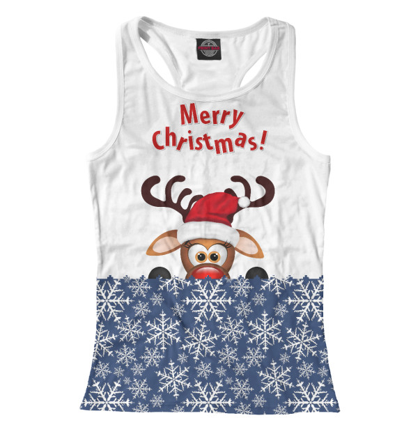 Женская майка-борцовка с изображением С Новым Годом! цвета Белый