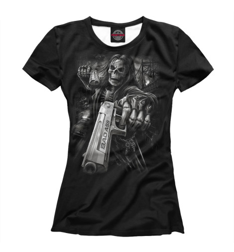 

Футболки Print Bar, Белый, Скелет с оружием