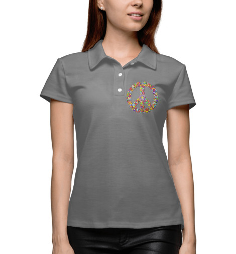 

Поло Print Bar, Белый, Peace