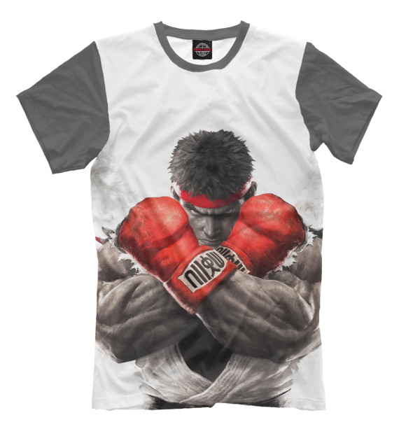 Мужская футболка с изображением Fight цвета Молочно-белый