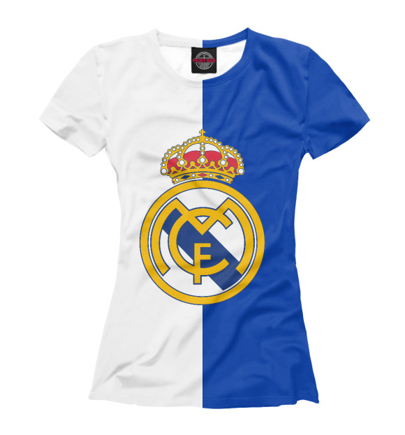 Женская футболка с изображением Real Madrid цвета Белый