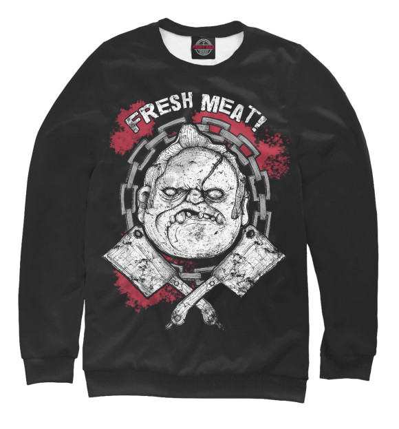 Мужской свитшот с изображением Freesh Meat цвета Белый
