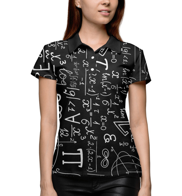 Женское поло с изображением МАТЕМАТИКА цвета Белый