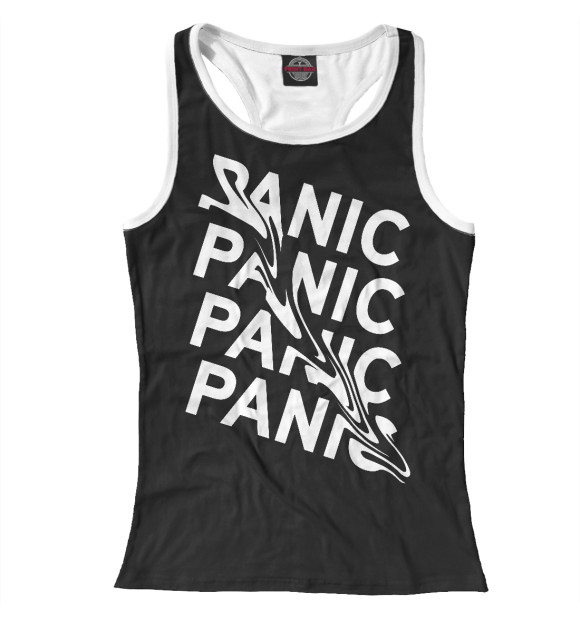 Женская майка-борцовка с изображением ПАНИКА цвета Белый