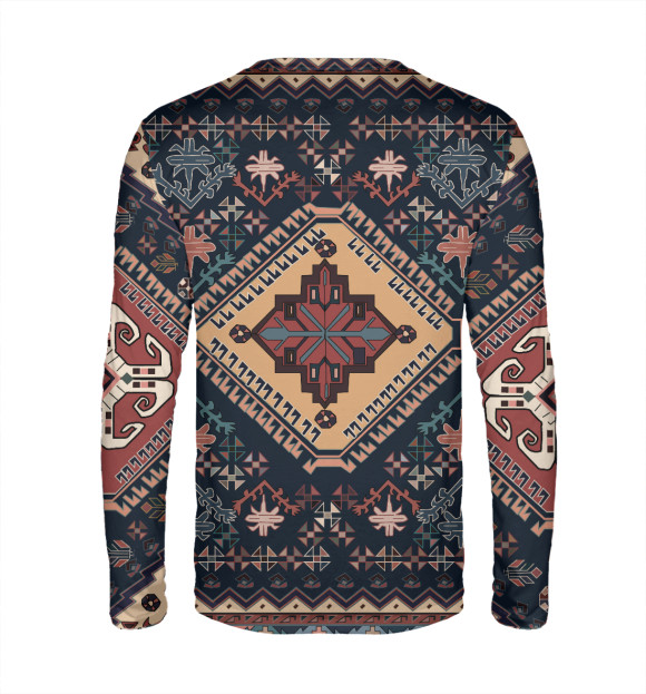 Мужской лонгслив с изображением Ковер цвета Белый