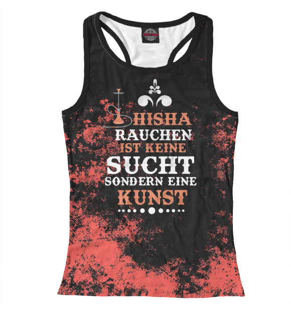 Женская майка-борцовка с изображением Shisha smoking цвета Белый