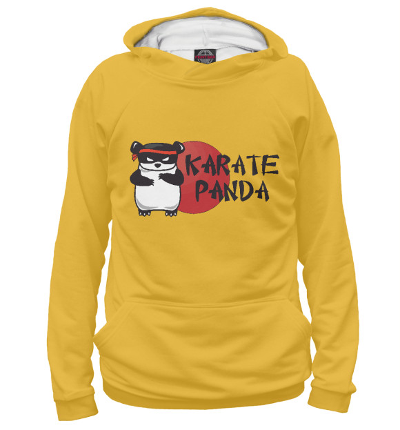Женское худи с изображением Karate Panda цвета Белый