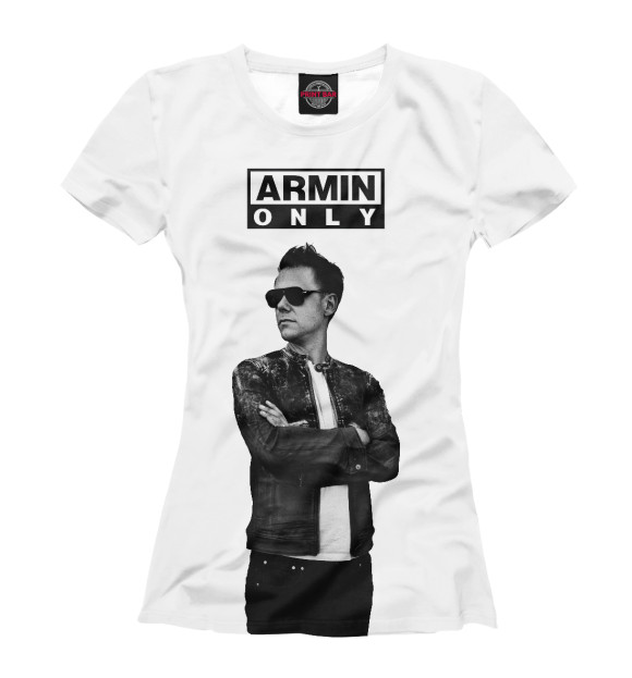 Женская футболка с изображением Armin Only цвета Белый