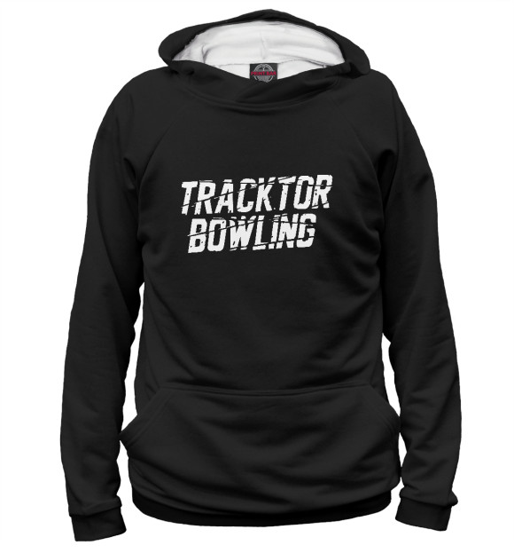 Мужское худи с изображением Tracktor Bowling цвета Белый