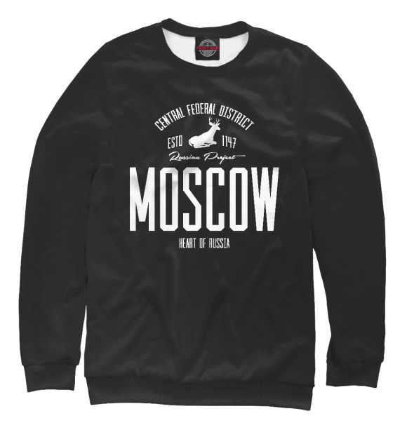 Женский свитшот с изображением Москва Iron цвета Белый