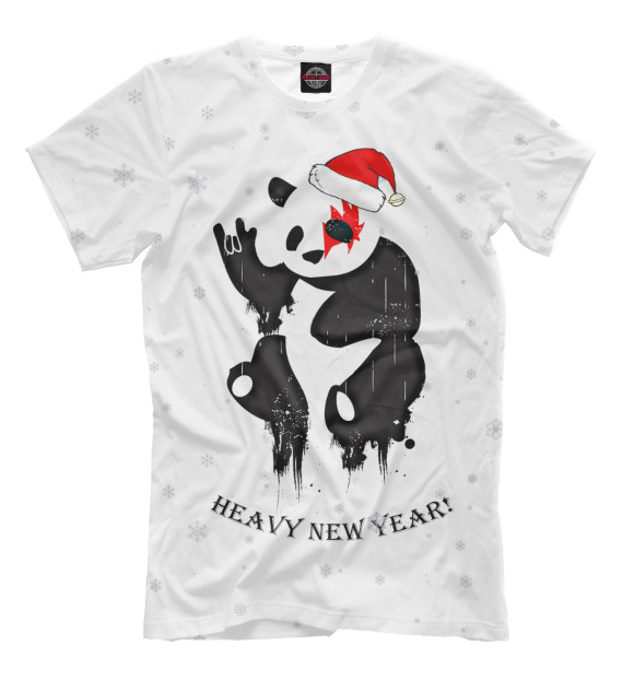Мужская футболка с изображением Heavy New Year цвета Молочно-белый
