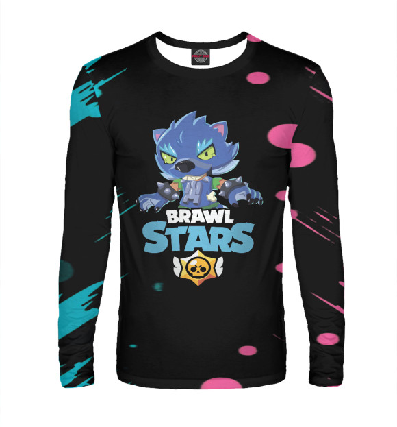 Мужской лонгслив с изображением Brawl Stars цвета Белый