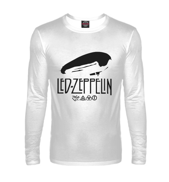 Мужской лонгслив с изображением Led Zeppelin цвета Белый