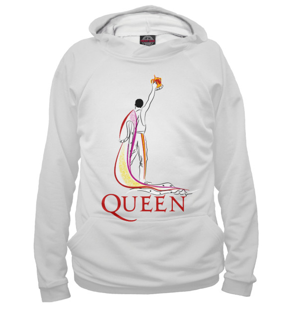 Женское худи с изображением Queen цвета Белый