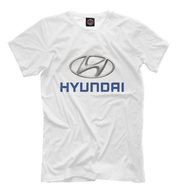 Мужская футболка с изображением Hyundai цвета Белый
