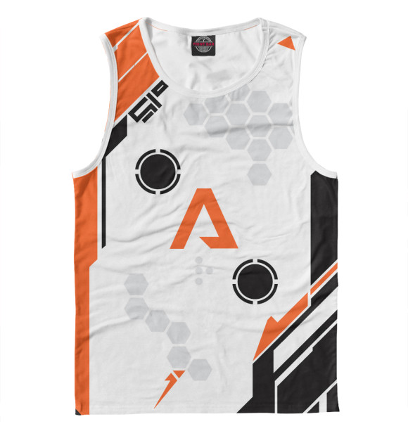 Мужская майка с притом Apex Legends Titanfall цвета Белый Мужская майка с изображением Apex Legends Titanfall цвета Белый