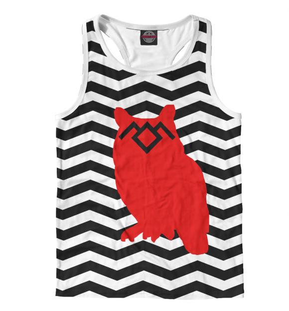 Мужская майка-борцовка с изображением Owl цвета Белый