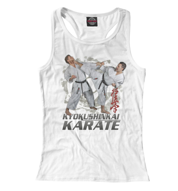 Женская майка-борцовка с изображением Карате цвета Белый