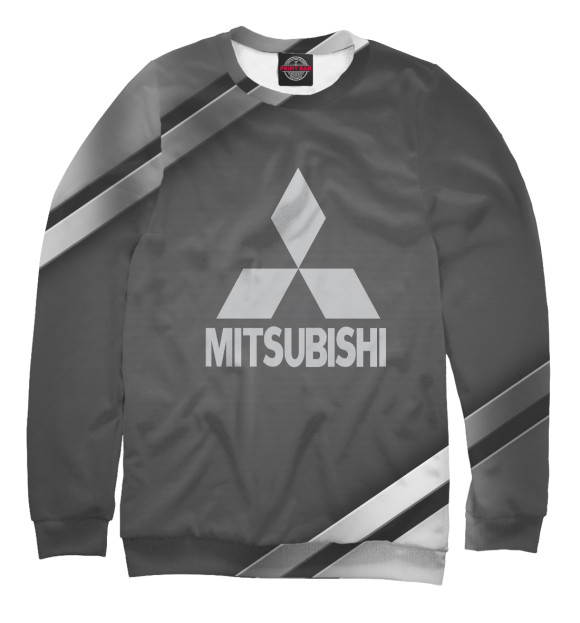 Мужской свитшот с изображением Mitsubishi цвета Белый