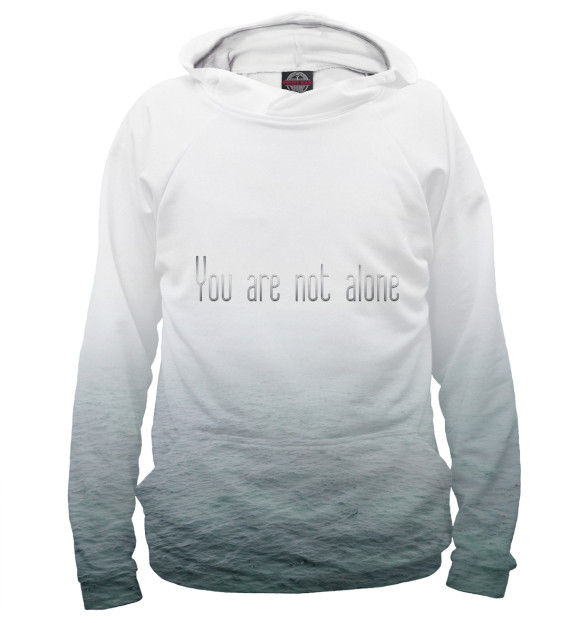 Мужское худи с изображением Ты не один цвета Белый