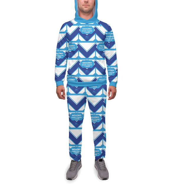 Мужской спортивный костюм с изображением Сгущенка цвета Белый