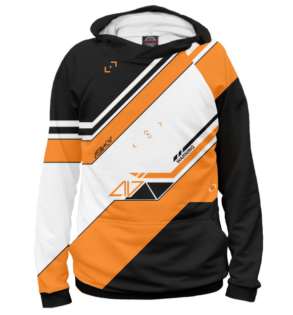 Мужское худи с изображением CS:GO / Asiimov цвета Белый