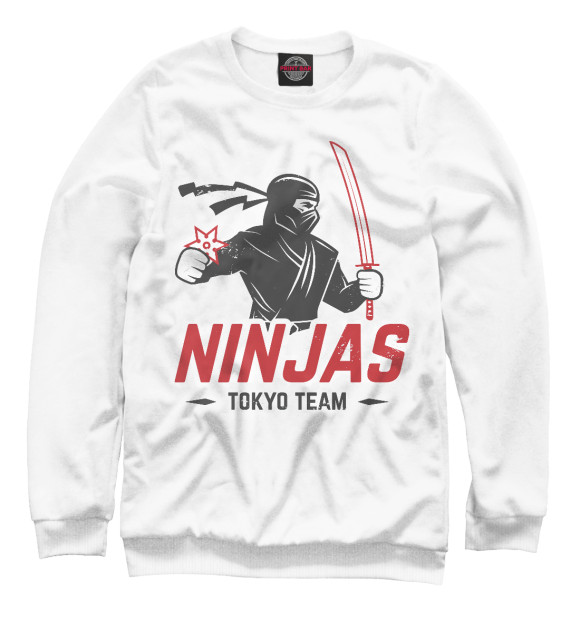 Мужской свитшот с изображением Ninja цвета Белый