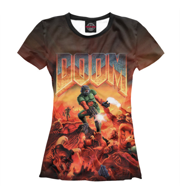 Женская футболка с изображением Classic Doom 1993 цвета Белый