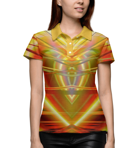 Женское поло с изображением psyheart цвета Белый