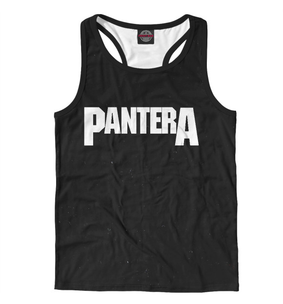 Мужская майка-борцовка с притом Pantera цвета Белый Мужская майка-борцовка с изображением Pantera цвета Белый