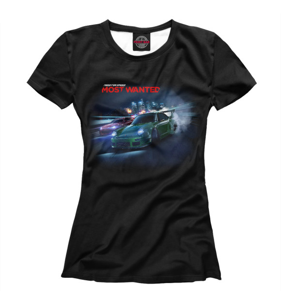 Футболка для девочек с изображением Need for Speed цвета Белый