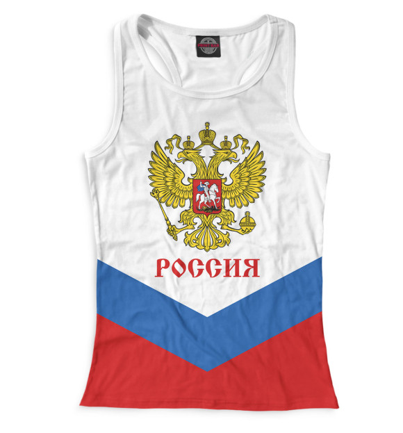 Женская майка-борцовка с изображением Сборная России цвета Белый