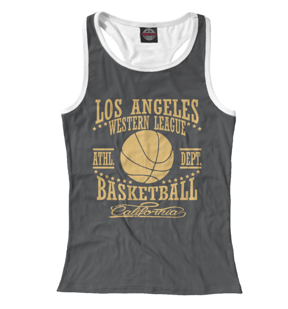 Женская майка-борцовка с изображением Basketball цвета Белый