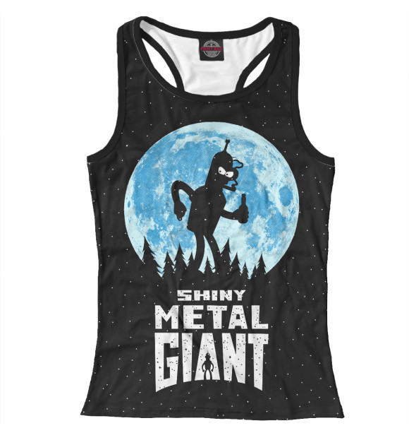 Женская майка-борцовка с изображением Bender Metal Giant цвета Белый