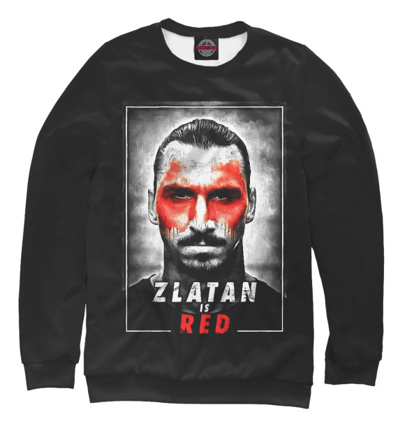 Женский свитшот с изображением Zlatan is Red цвета Белый