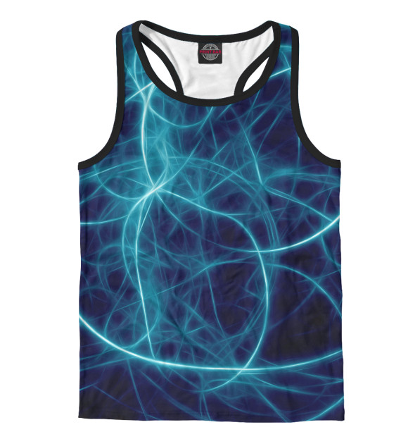 Мужская майка-борцовка с изображением Энергия цвета Белый