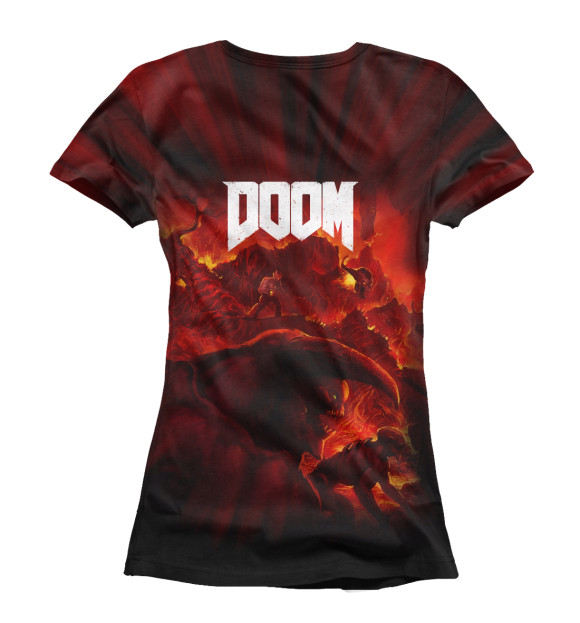Футболка для девочек с изображением Doom 2016 цвета Белый