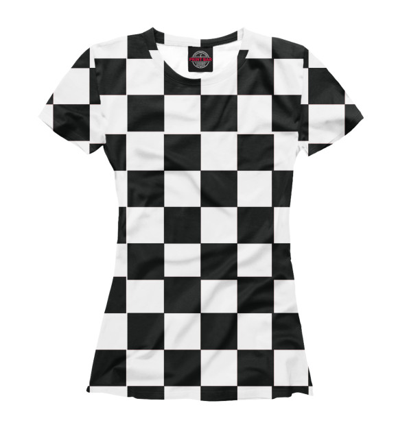 Женская футболка с изображением Доска шахматная цвета Белый