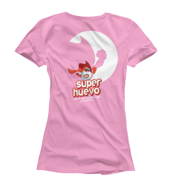 Футболка для девочек с изображением Super Huevo цвета Белый