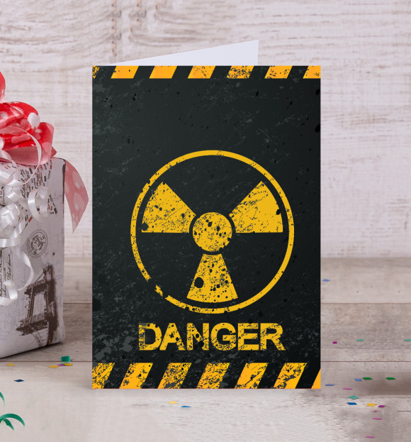 Открытка с изображением Danger цвета Белый