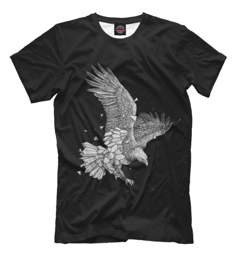 

Футболки Print Bar, Черный, Geometric dark eagle