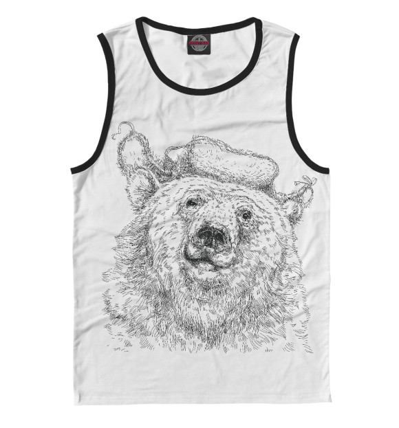 Майка для мальчика с изображением Зимний медведь цвета Белый