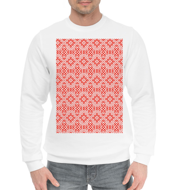 Женский хлопковый свитшот с изображением Сварожич цвета Белый