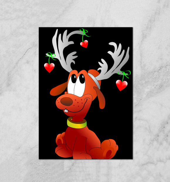 Плакат с изображением Олень цвета Белый