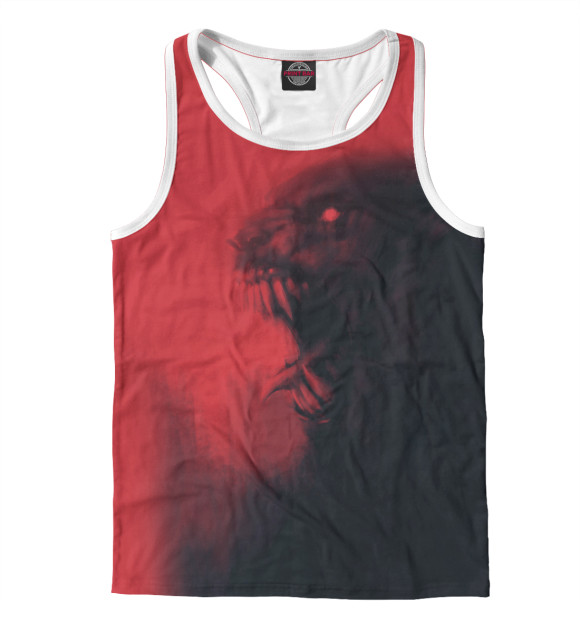 Мужская майка-борцовка с изображением Mad dog цвета Белый