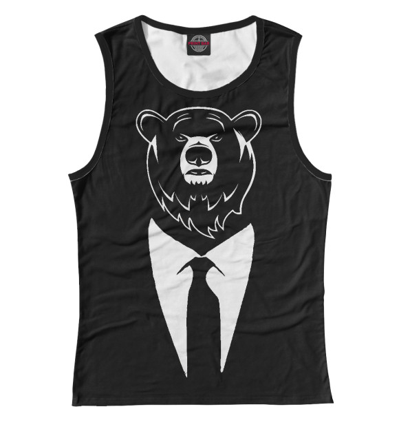 Майка для девочки с изображением Bear Business цвета Белый